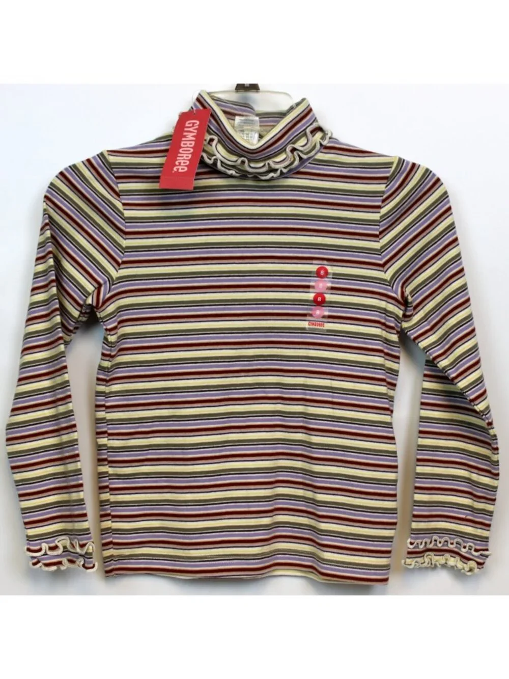 2006 Gymboree Autumn Highlands T-Shirt sz 8 Turtleneck Stripes Lettuce Edge NEW